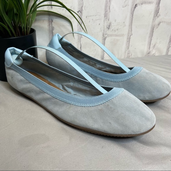 Lands End Suede Comfort Elastic Ballet Flats 9 - Picture 2 of 9